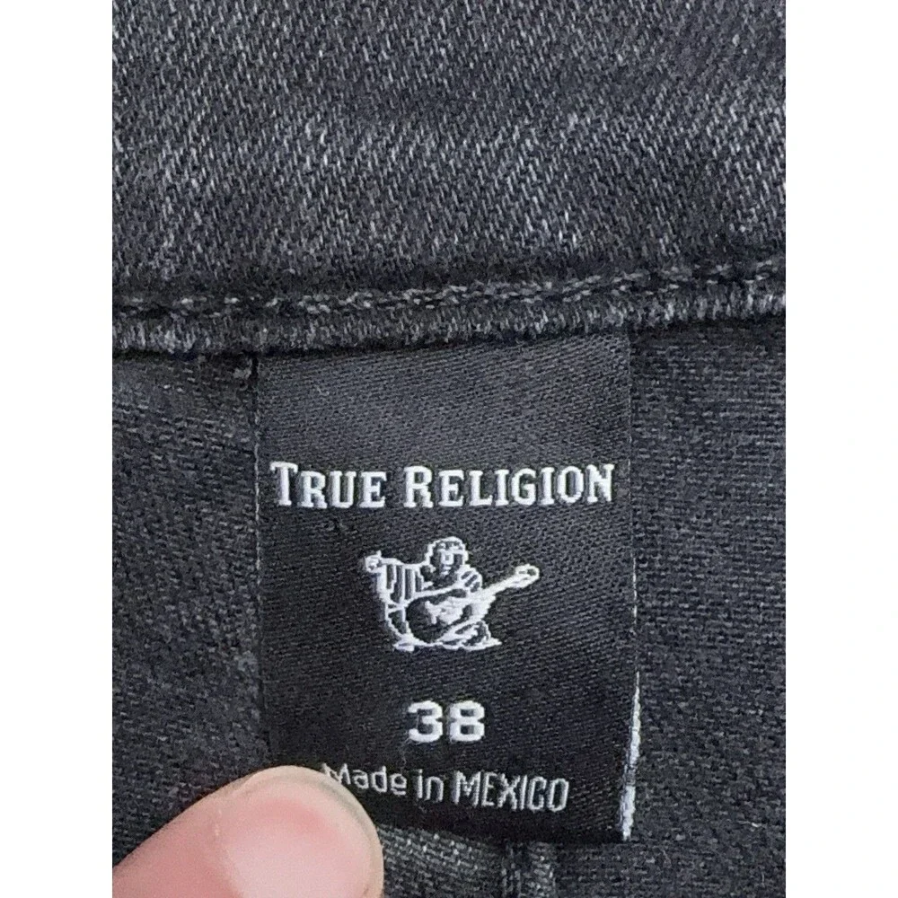 True Religion Marco Relaxed Taper Mens Black Denim Jeans 38x32
